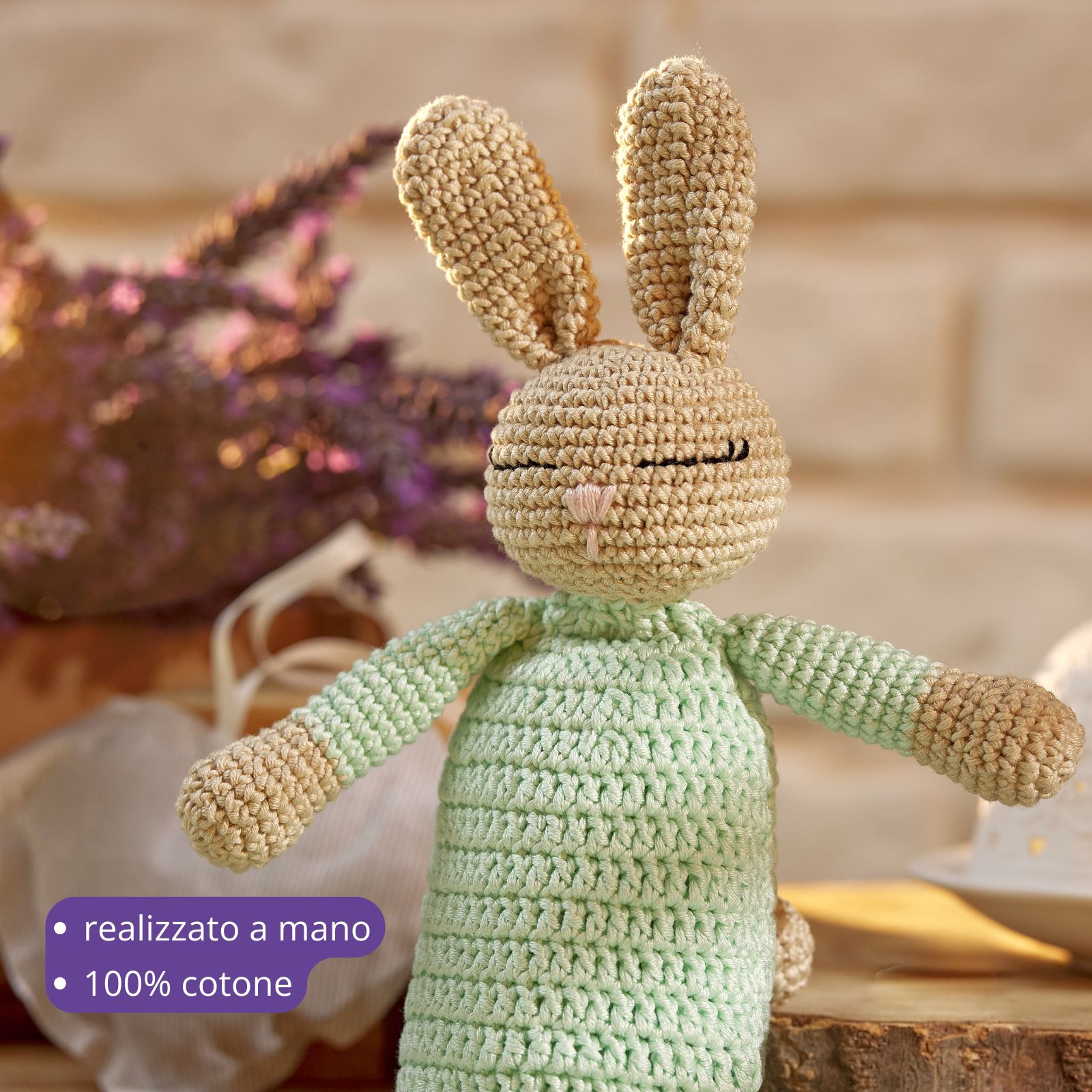 Set "Coniglietto Cuor di Lavanda" colore verde - immagine 4
