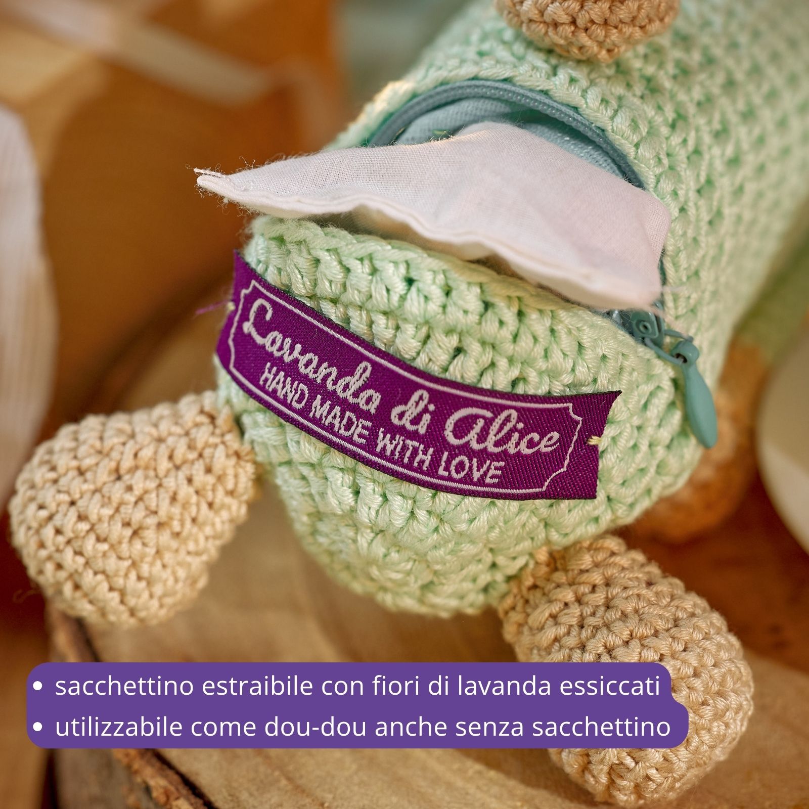 Set "Coniglietto Cuor di Lavanda" colore verde - immagine 5